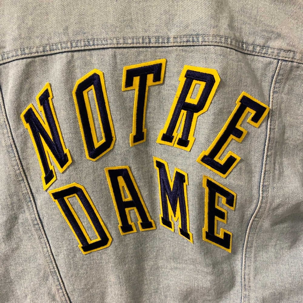 Custom Notre Dame denim jacket